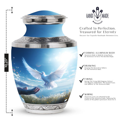 Large classic dove urn for human ashes