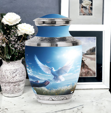 10 inch large Urn with 1 Keepsake 3 Inch Urn