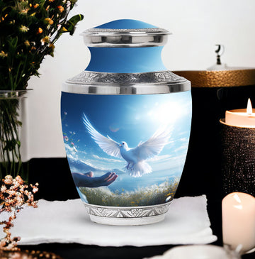 10 inch large Urn with 2 Keepsake 3 Inch Urns