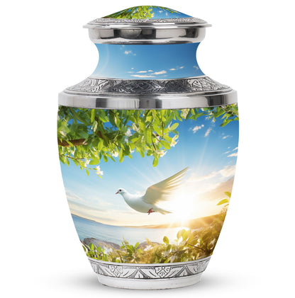 Classic 3 Inch Dove Urn, Aluminum Memorial Urn