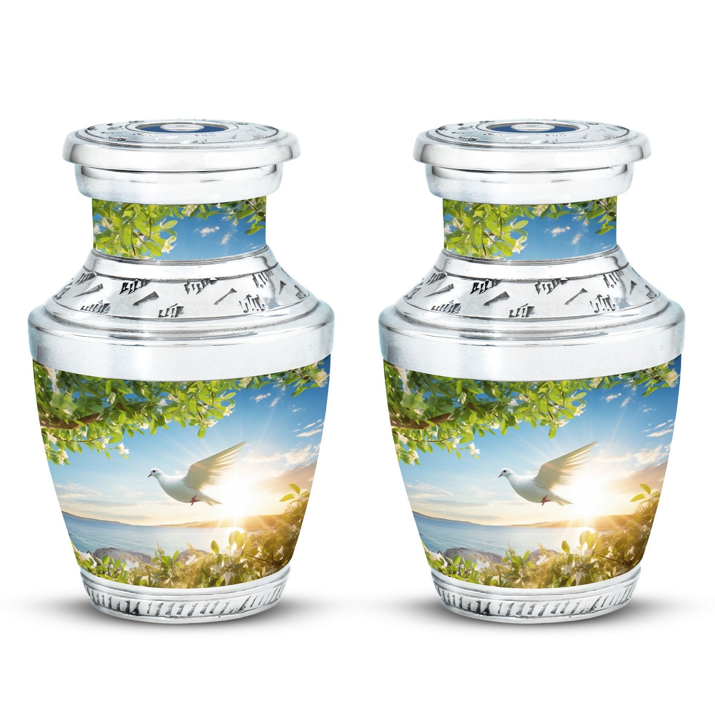 Classic 3 Inch Dove Urn, Aluminum Memorial Urn
