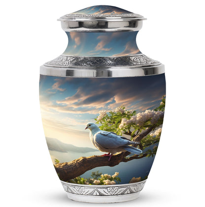 Three Inch Dove Urn, classic cremation container.