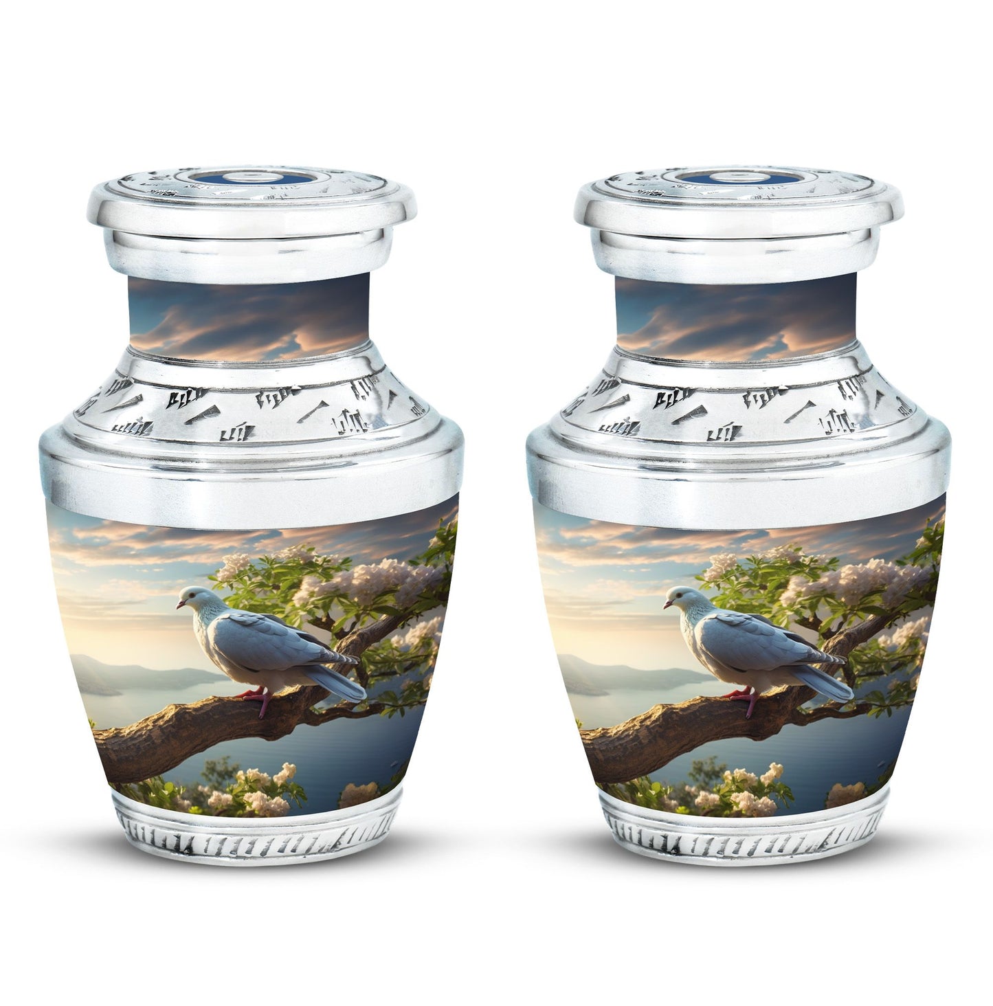 Three Inch Dove Urn, classic cremation container.