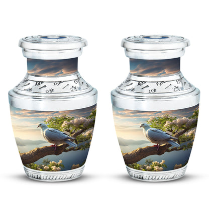 Three Inch Dove Urn, classic cremation container.