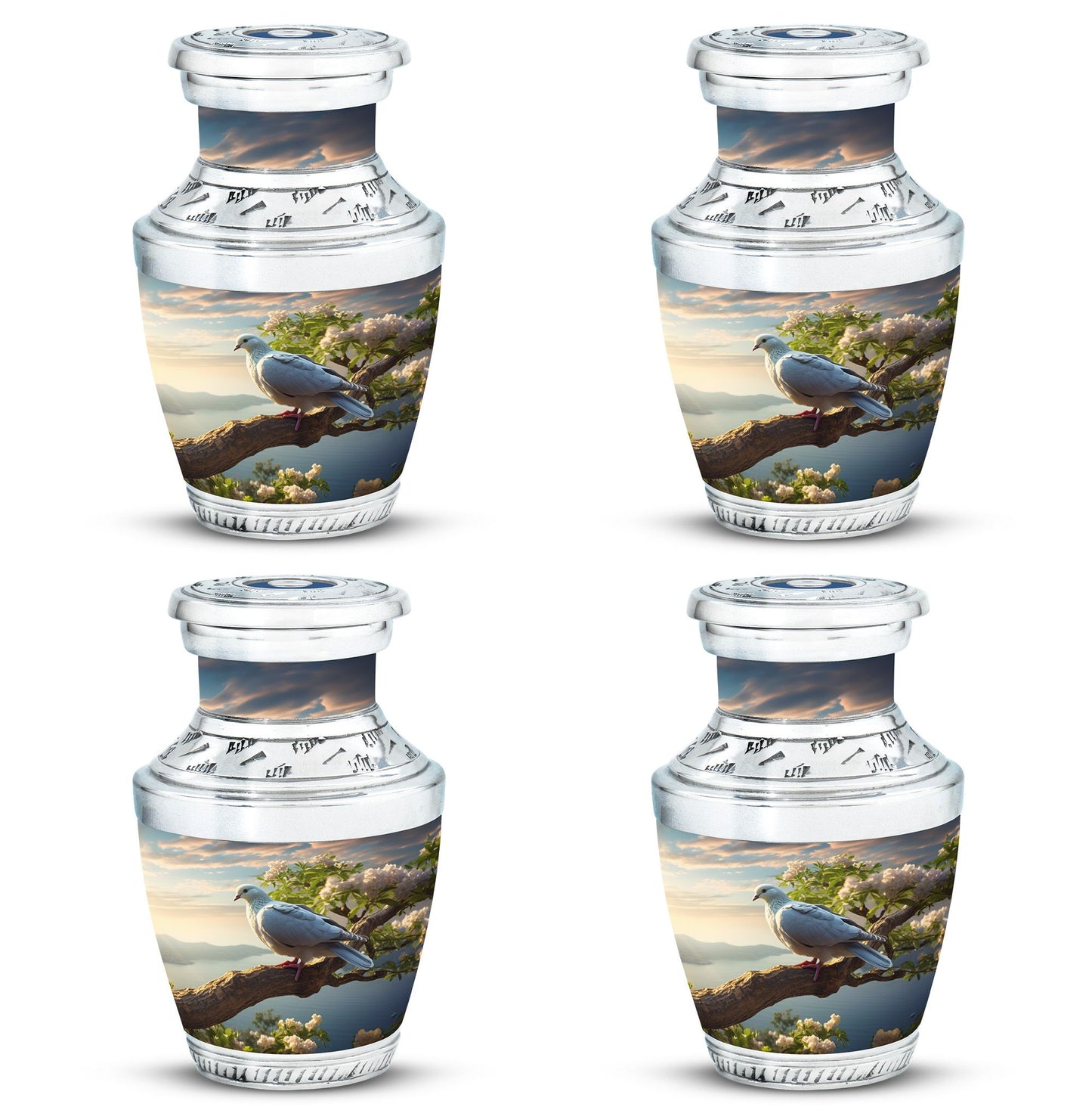 Three Inch Dove Urn, classic cremation container.