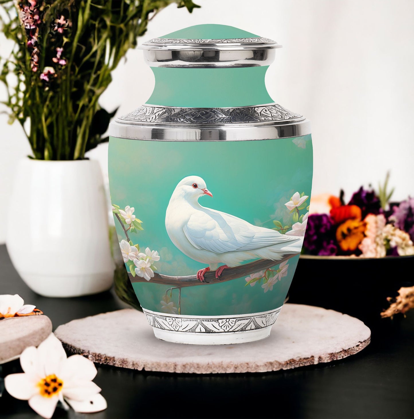 Dove Memorial Classic Urn, Unique Urn for human cremation.