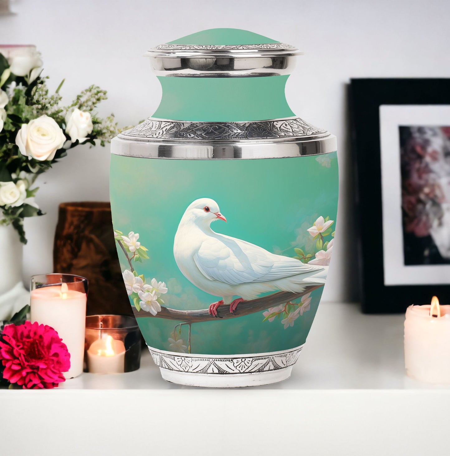 Dove Memorial Classic Urn, Unique Urn for human cremation.