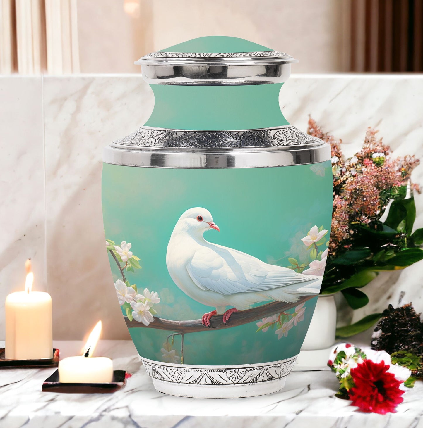 Dove Memorial Classic Urn, Unique Urn for human cremation.