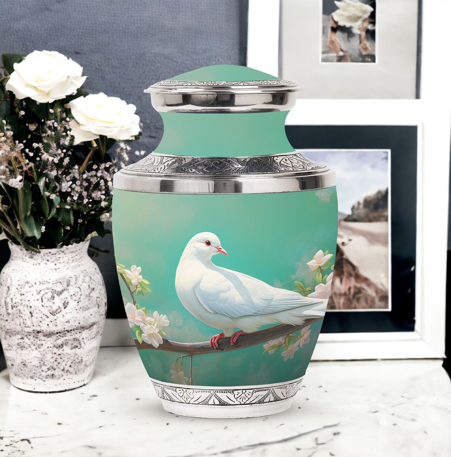 Dove Memorial Classic Urn, Unique Urn for human cremation.