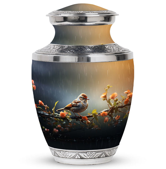 Classic 3-inch Red Sparrow urn for mom's ashes.