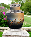 Classic 3-inch Red Sparrow urn for mom's ashes.