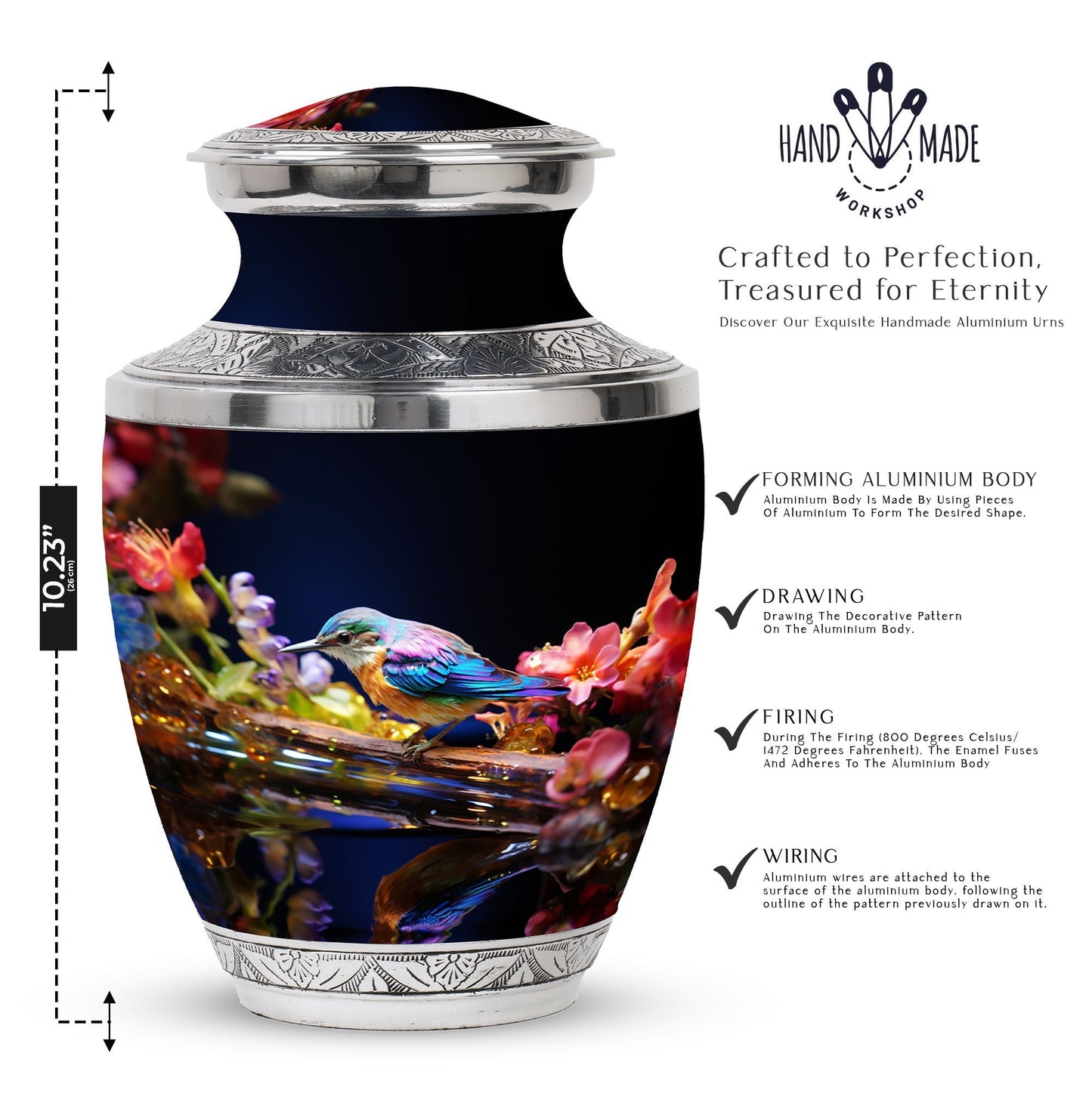 Classic Sparrow Urn, Aluminium Cremation Urn.