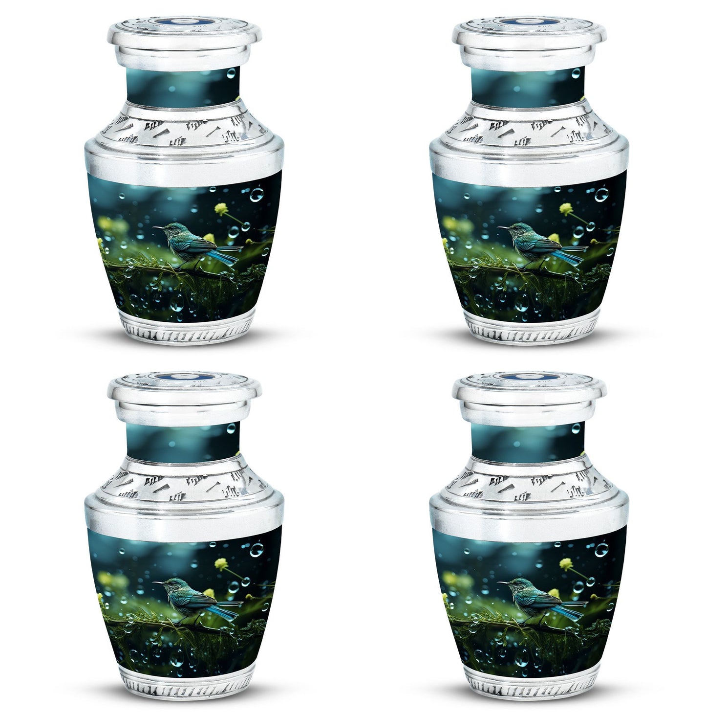 Green Sparrow Cremation Urn, Classic Large Urn for Mother.