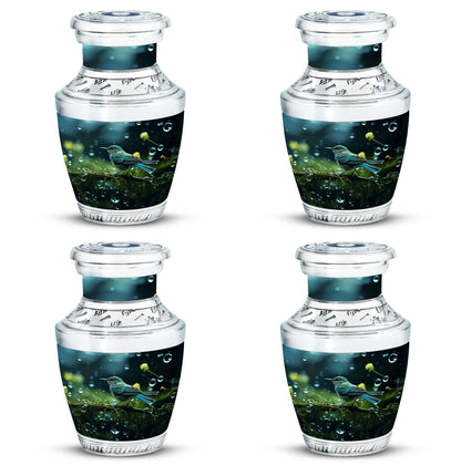 Green Sparrow Cremation Urn, Classic Large Urn for Mother.