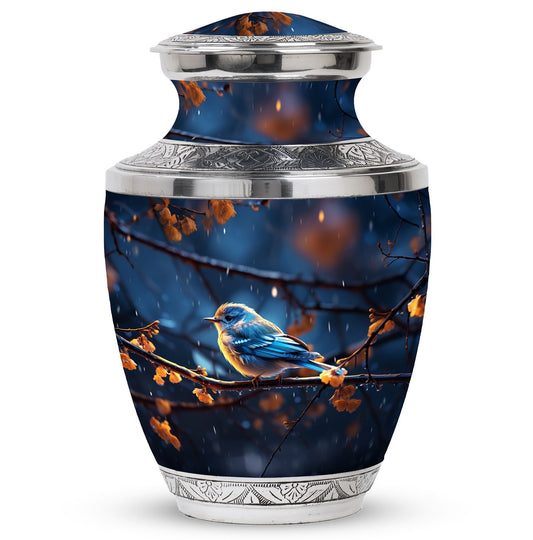 3 inch Red Sparrow Aluminium Urn for Human Ashes