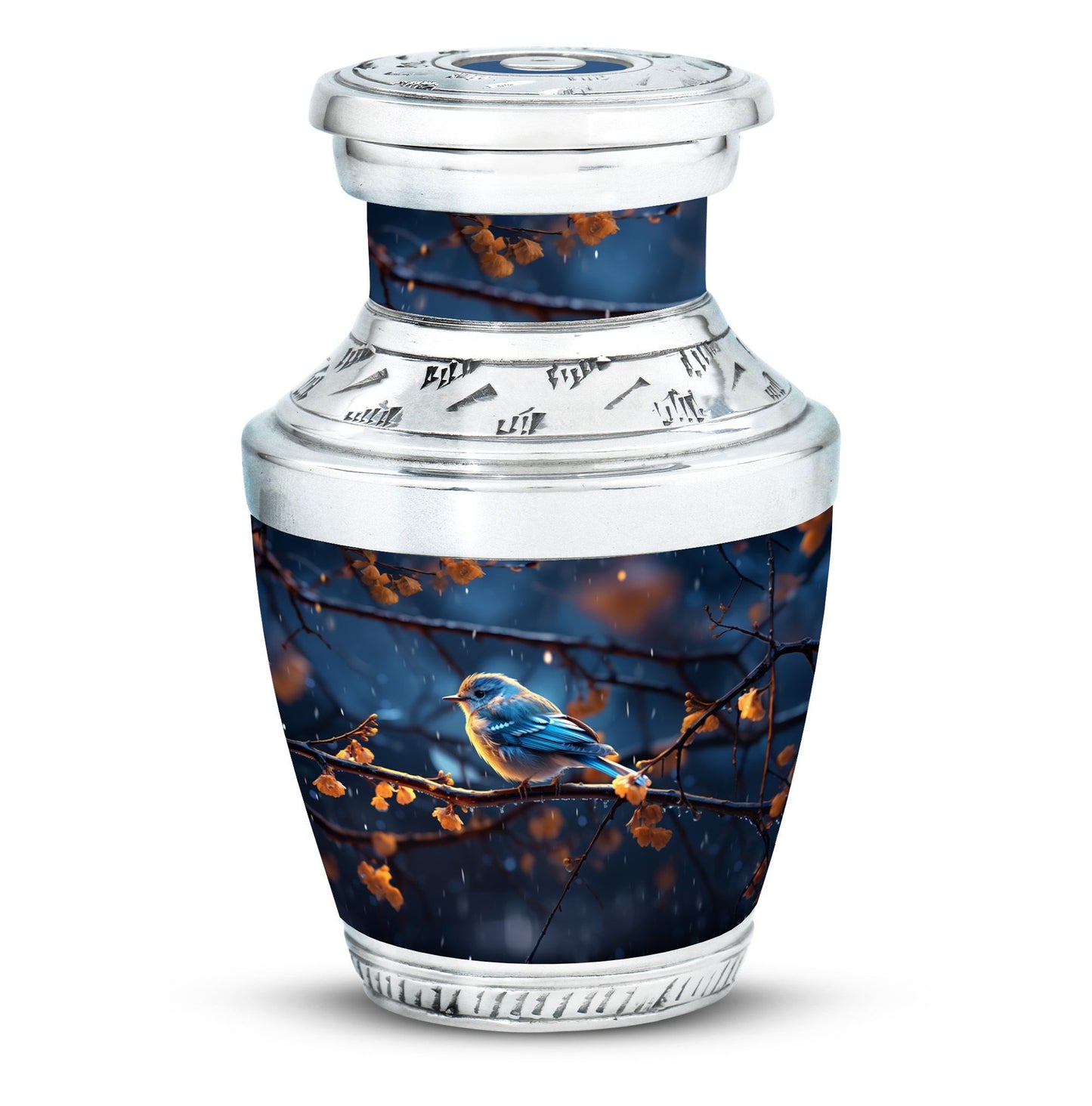 3 inch Red Sparrow Aluminium Urn for Human Ashes