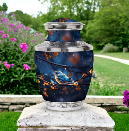 3 inch Red Sparrow Aluminium Urn for Human Ashes