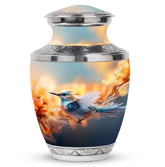Classic 3 inch sparrow urn for ashes, made of aluminium