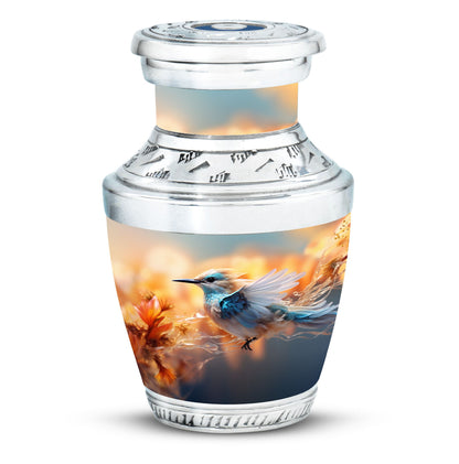 Classic 3 inch sparrow urn for ashes, made of aluminium
