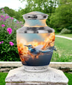 Classic 3 inch sparrow urn for ashes, made of aluminium