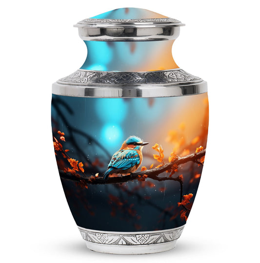 Colorful Sparrow Urn, 3-inch large Aluminium Classic urn