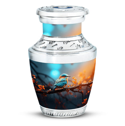 Colorful Sparrow Urn, 3-inch large Aluminium Classic urn