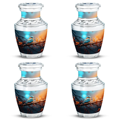Colorful Sparrow Urn, 3-inch large Aluminium Classic urn