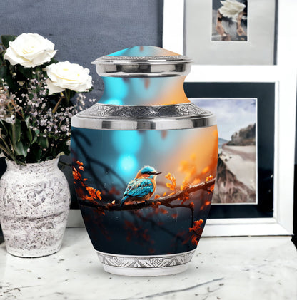 Colorful Sparrow Urn, 3-inch large Aluminium Classic urn