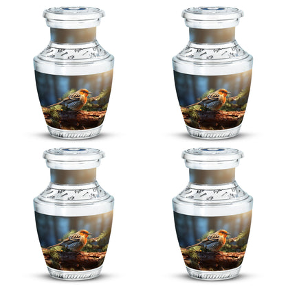 Classic 3-inch Puffy Sparrow Memorial Urn for ashes