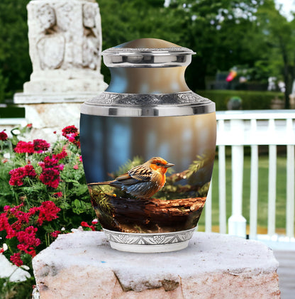 Classic 3-inch Puffy Sparrow Memorial Urn for ashes