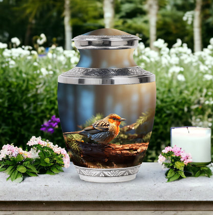 Classic 3-inch Puffy Sparrow Memorial Urn for ashes