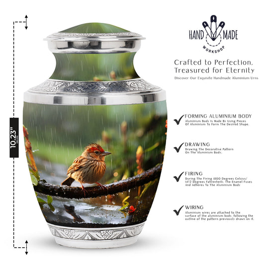 Classic Sparrow Cremation Urn, custom urn for human ashes