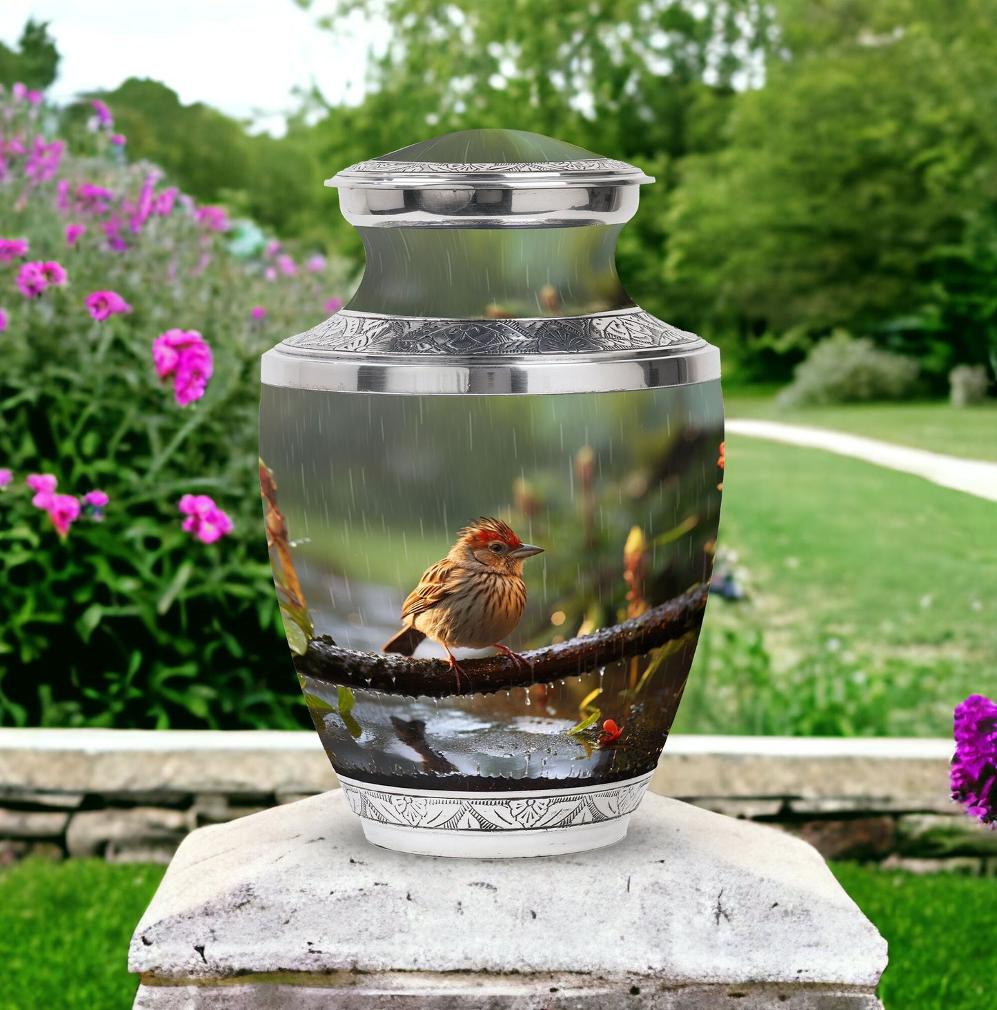 Classic Sparrow Cremation Urn, custom urn for human ashes