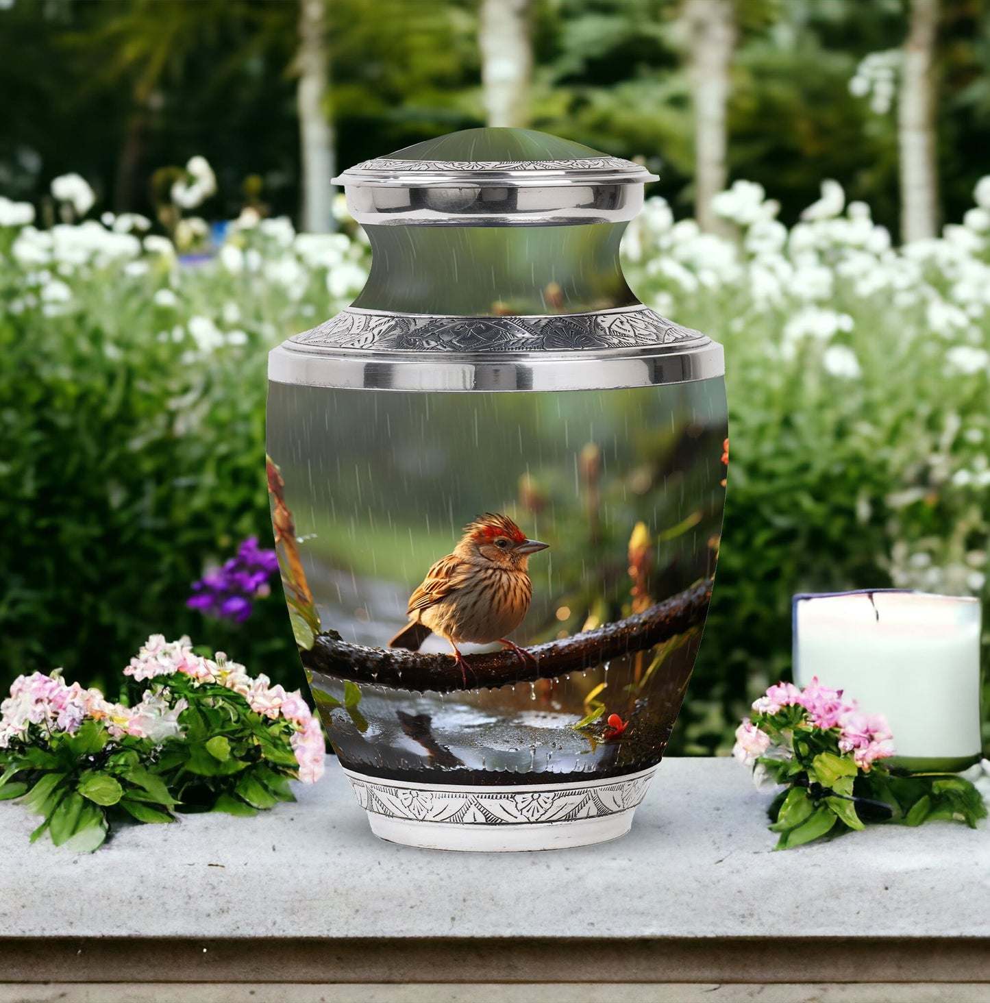 Classic Sparrow Cremation Urn, custom urn for human ashes