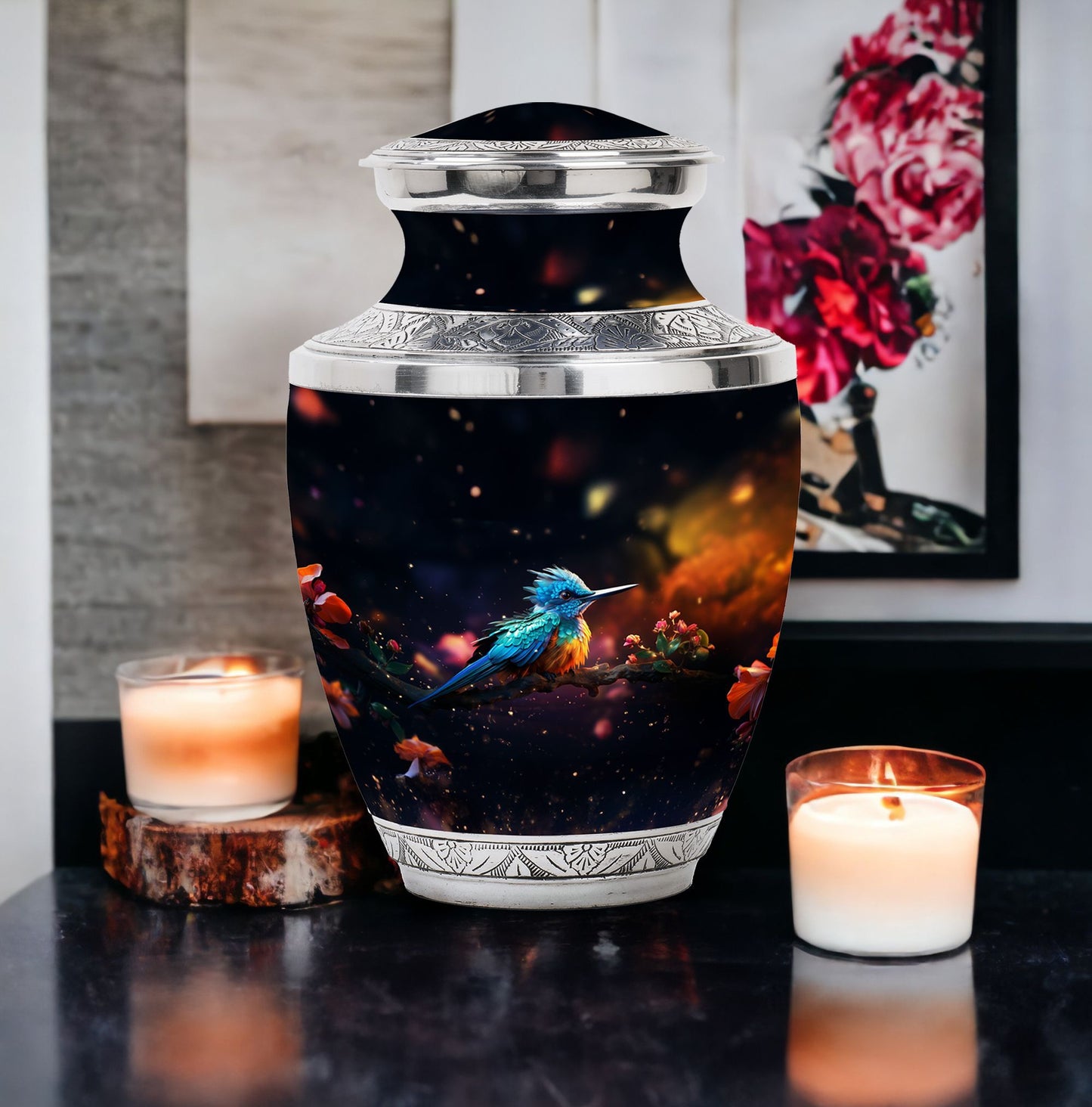 Classic Sparrow Memorial Urn, 3 inches large.