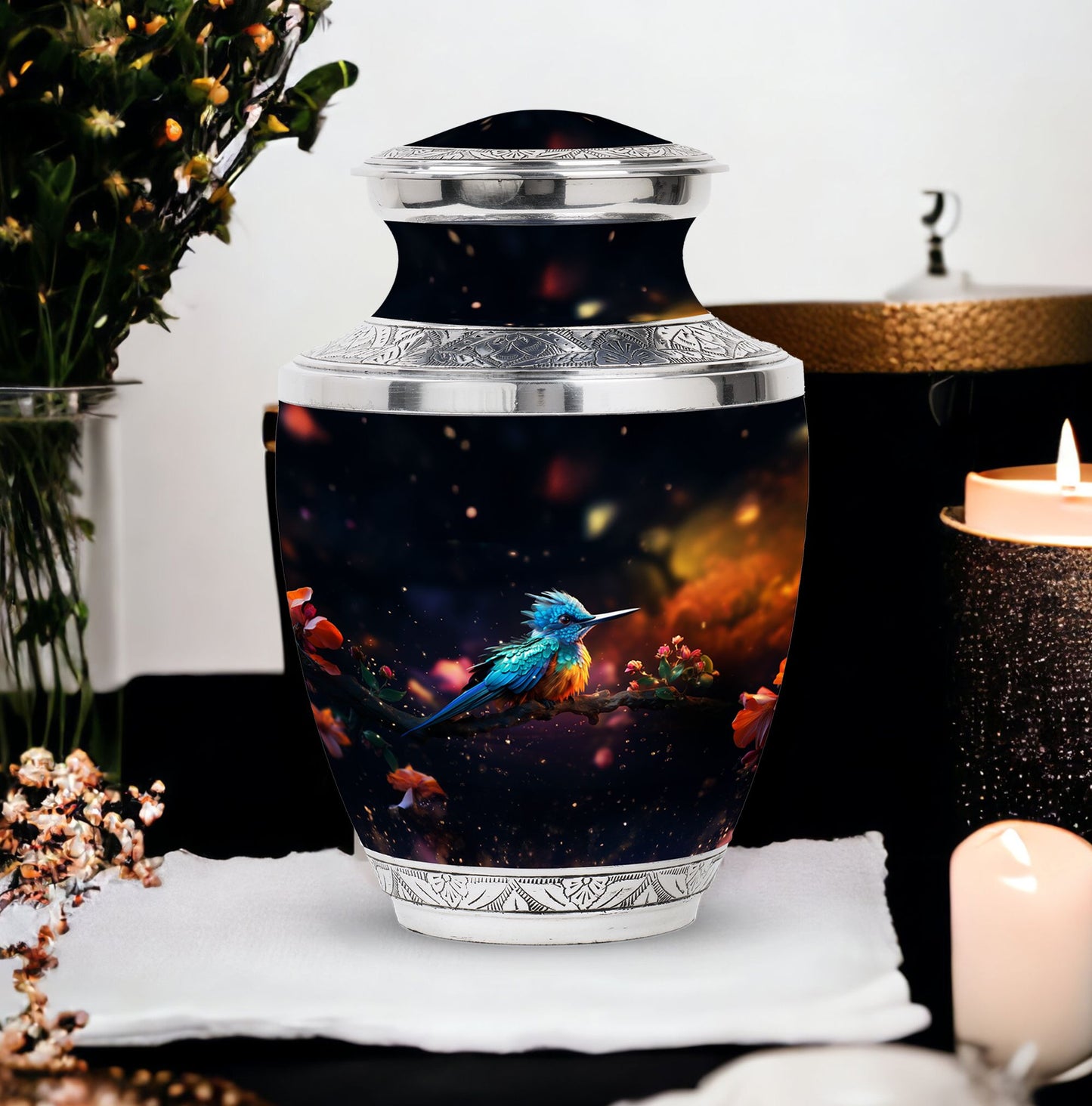 Classic Sparrow Memorial Urn, 3 inches large.