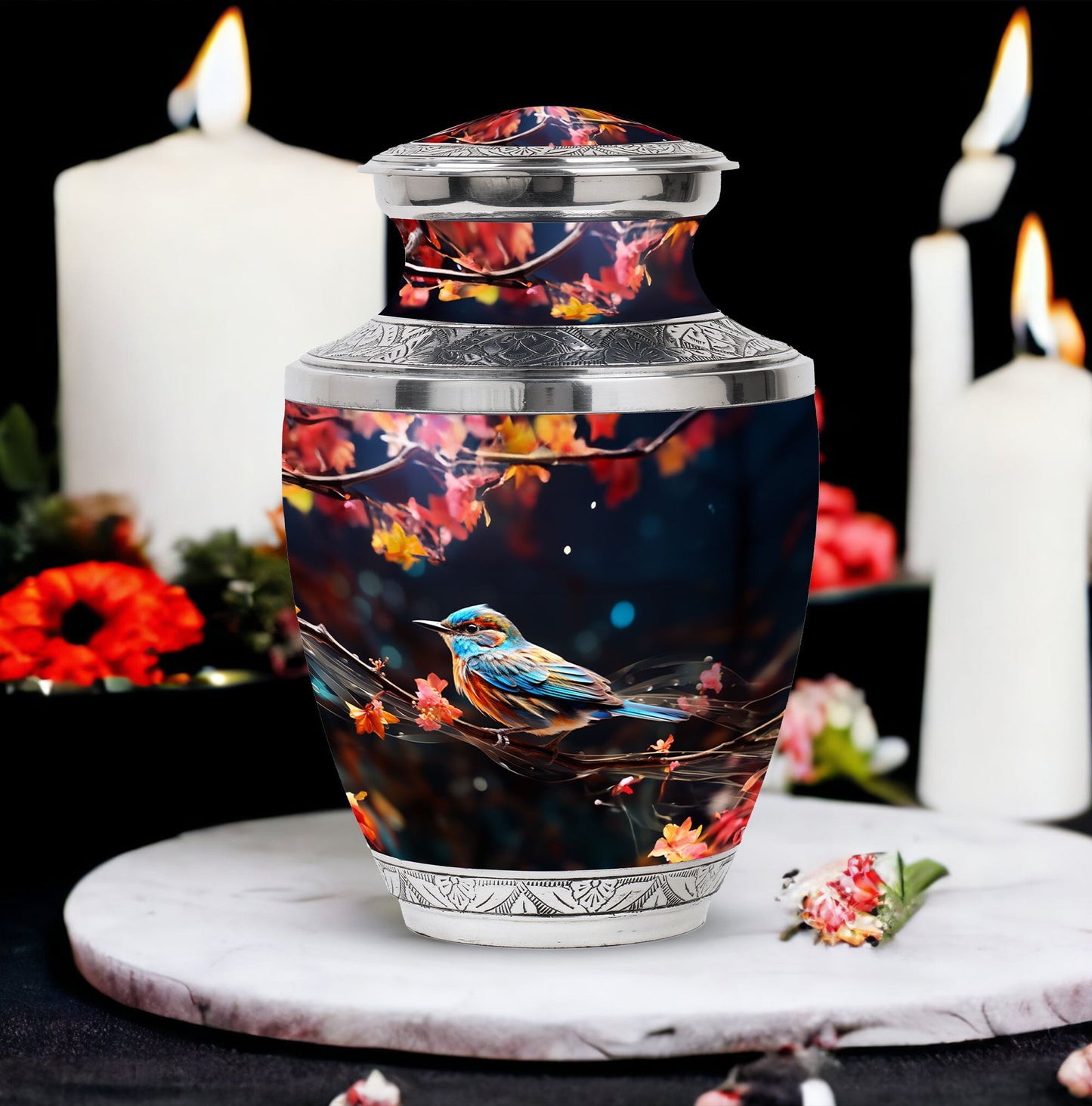 Classic engraved 3-inch Sparrow Urn for ashes