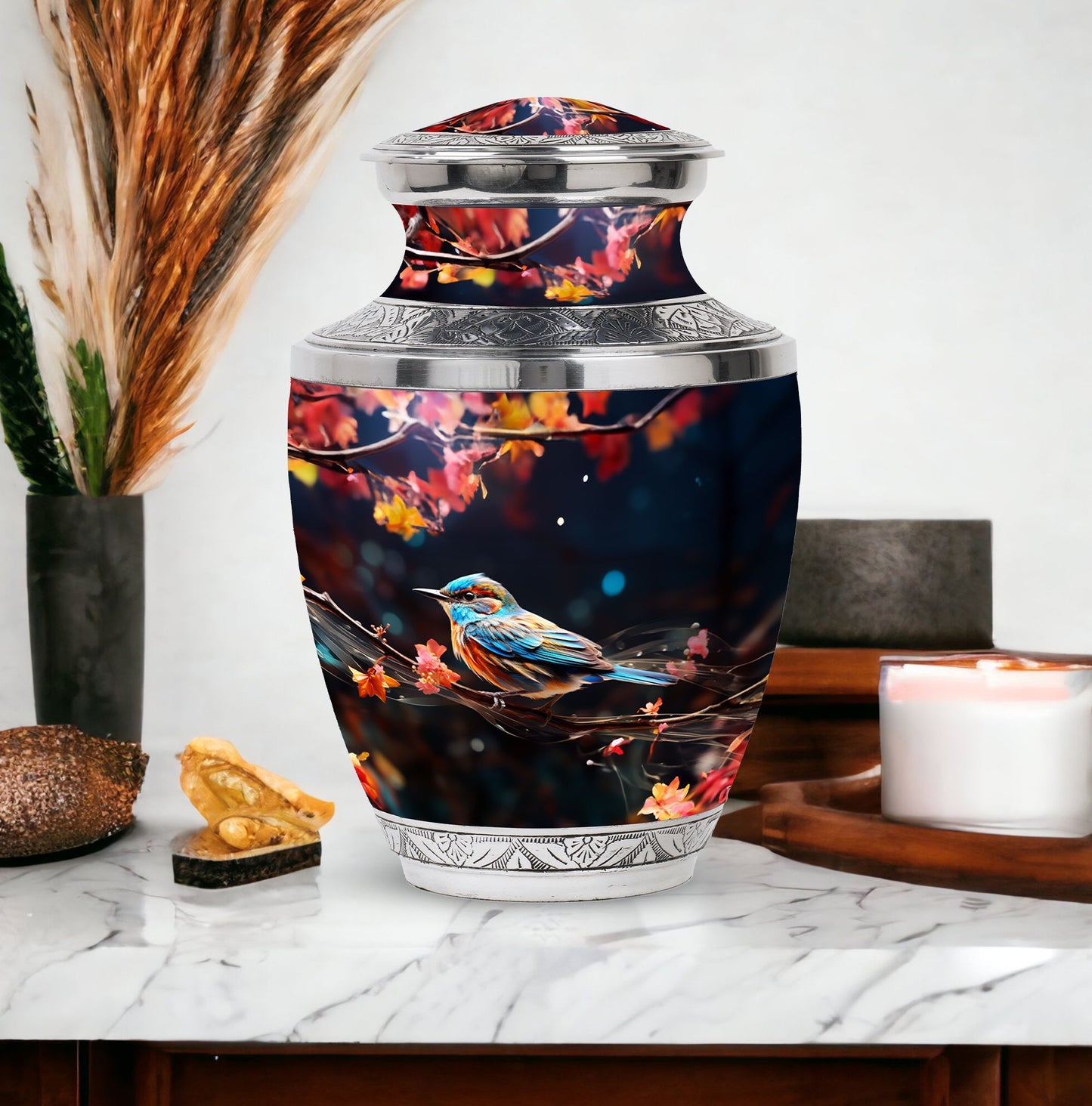 Classic engraved 3-inch Sparrow Urn for ashes