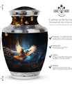 Classic 3-Inch Red Sparrow flying Aluminium Cremation Urn