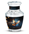 Classic 3-Inch Red Sparrow flying Aluminium Cremation Urn