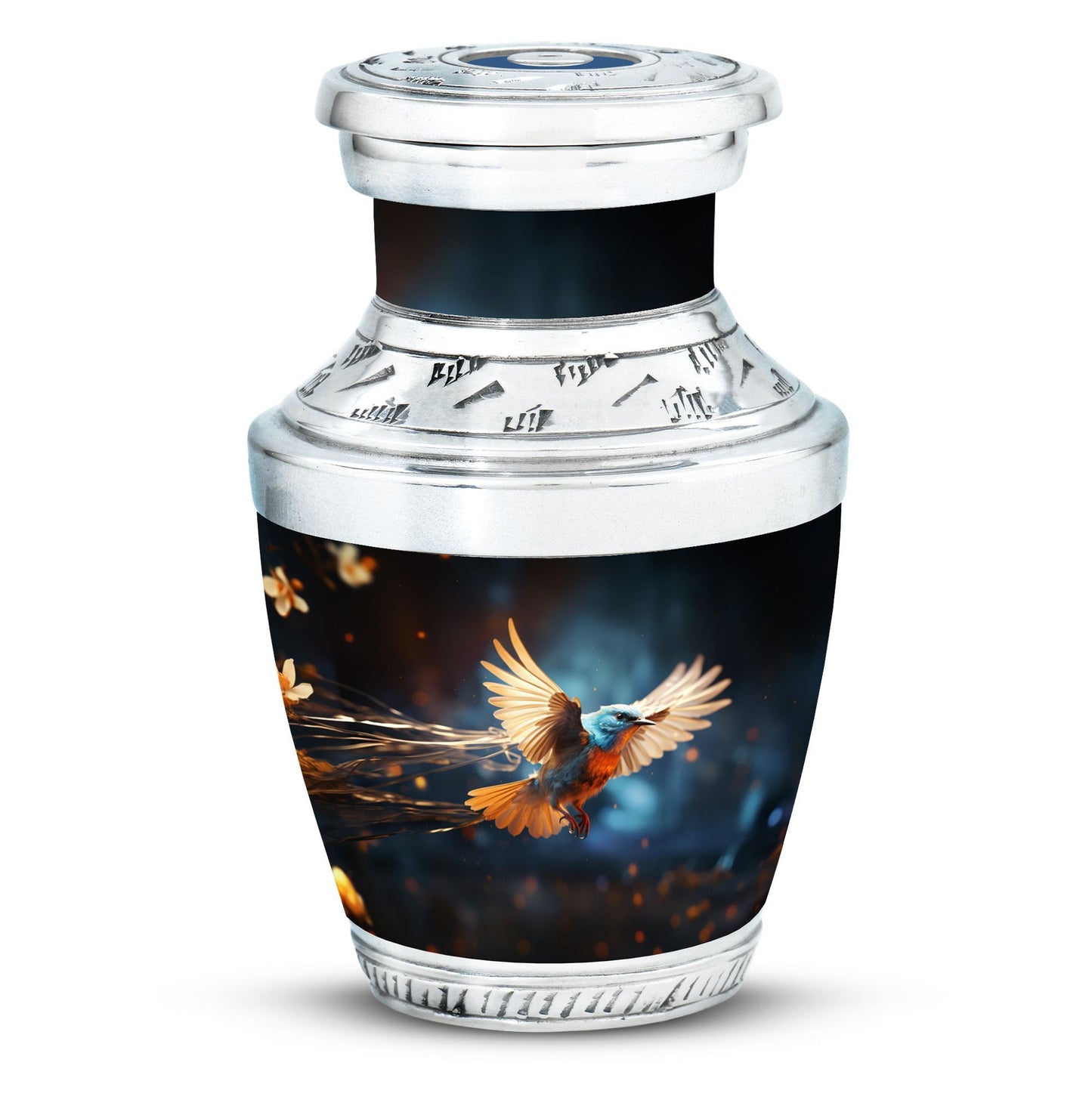 Classic 3-Inch Red Sparrow flying Aluminium Cremation Urn