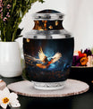 Classic 3-Inch Red Sparrow flying Aluminium Cremation Urn