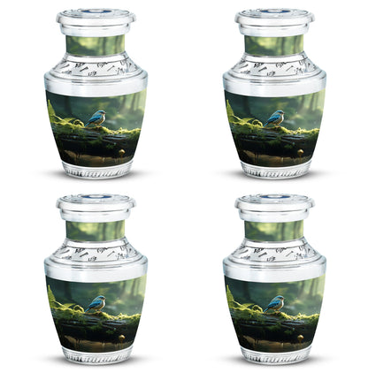 3-inch blue Sparrow cremation urn