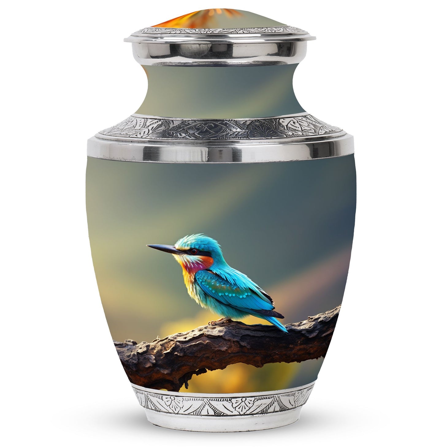 Classic Green Sparrow Memorial Urn.