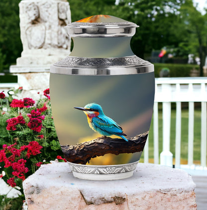 Classic Green Sparrow Memorial Urn.