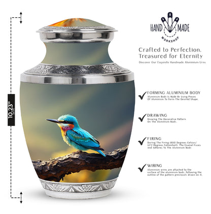 Classic Green Sparrow Memorial Urn.