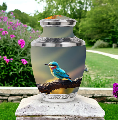 Classic Green Sparrow Memorial Urn.