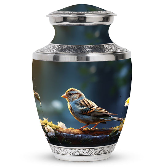 Memorial Sparrow Urn made of Aluminium for Cremation Ashes.
