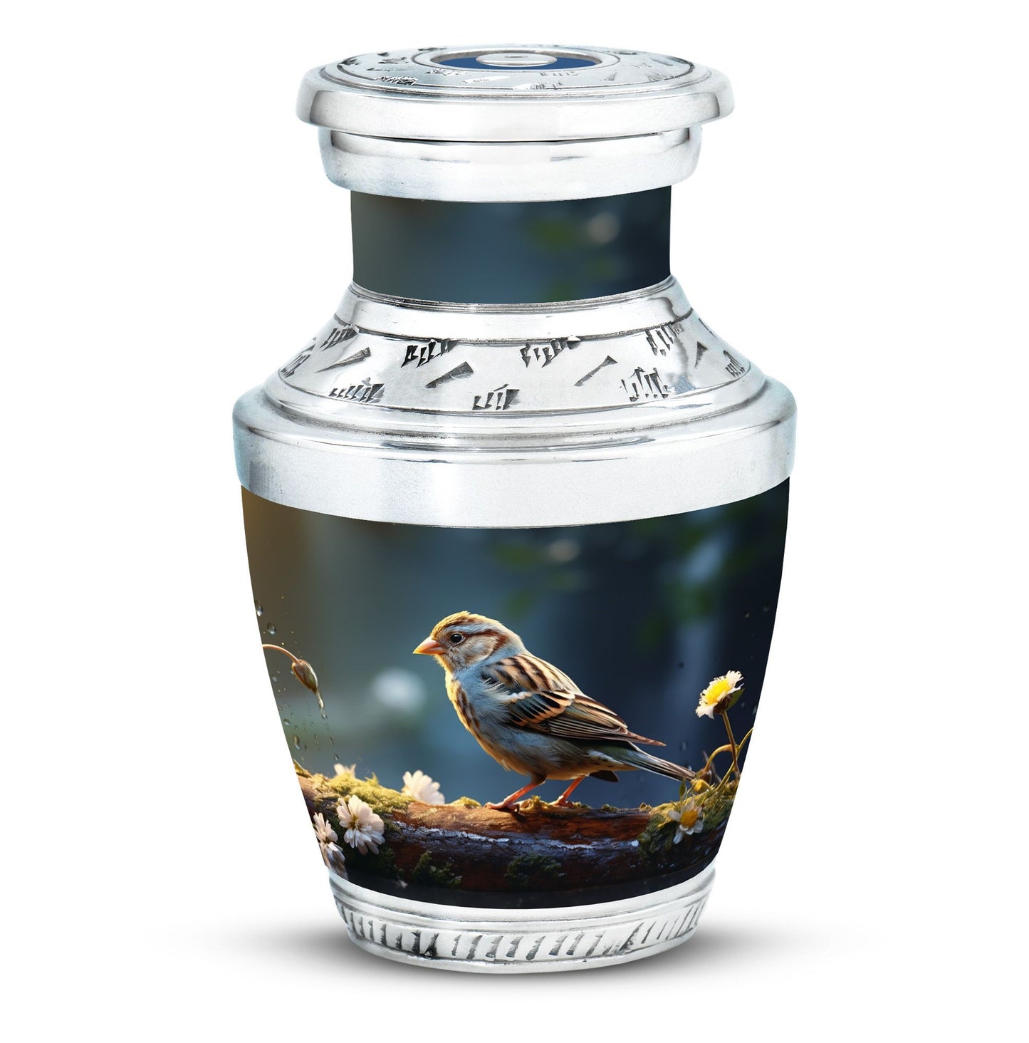 Memorial Sparrow Urn made of Aluminium for Cremation Ashes.
