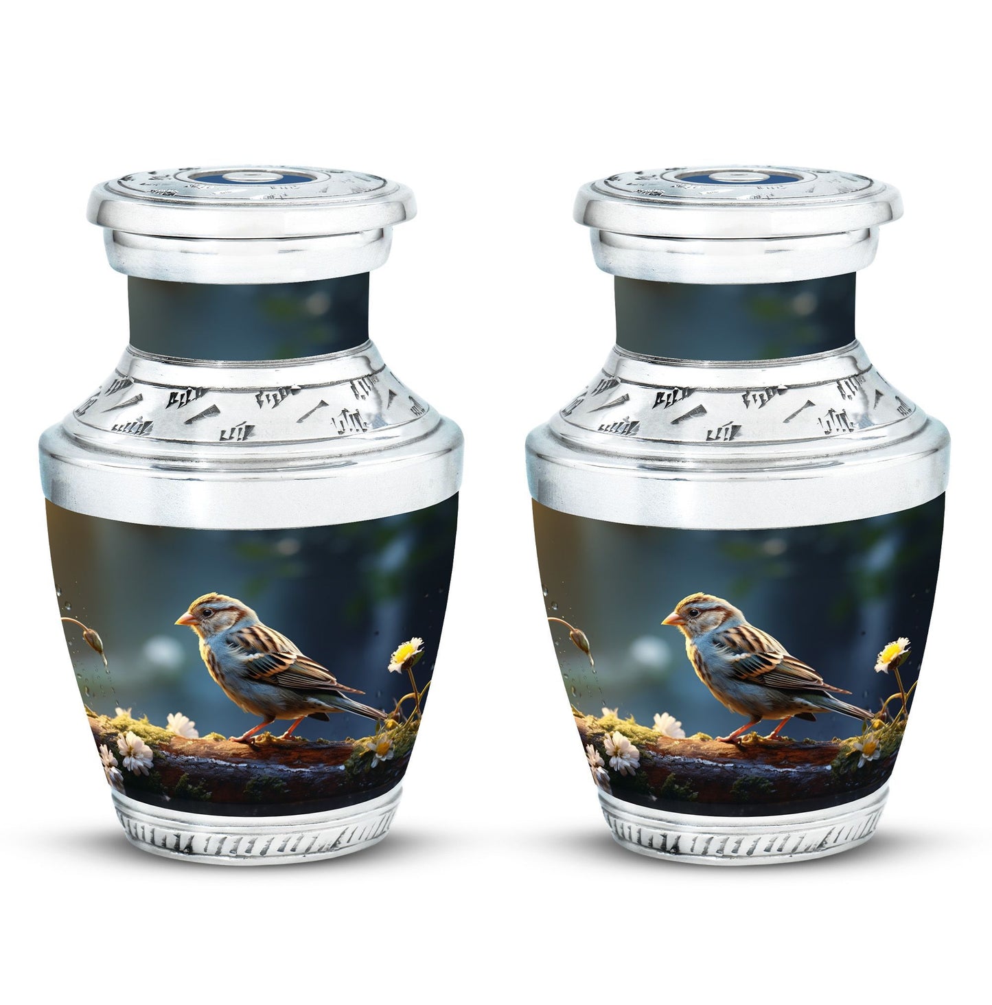 Memorial Sparrow Urn made of Aluminium for Cremation Ashes.